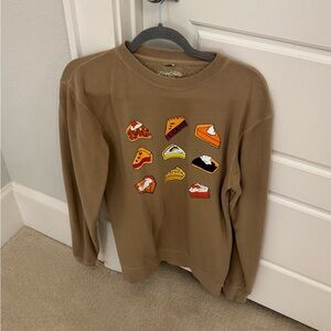 Living Fully by Mallory Ervin thanksgiving pies sweatshirt size small
